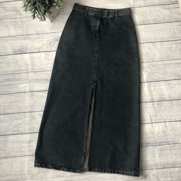 Moda International Dresses & Skirts - Moda International Front Slit Maxi Denim Skirt